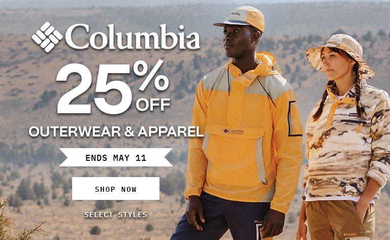 25% Off Columbia Outerwear & Apparel
